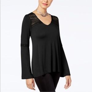 NWT Hippie Rose Black Bell Style Blouse Size S